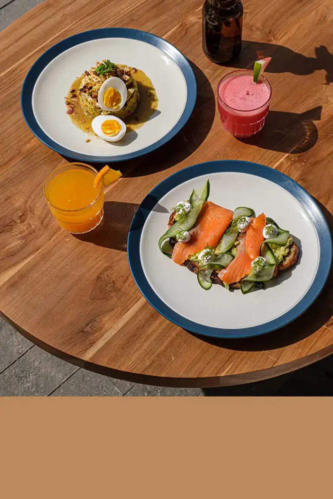 Dining terrace with scenic jungle views at Sayan House Ubud