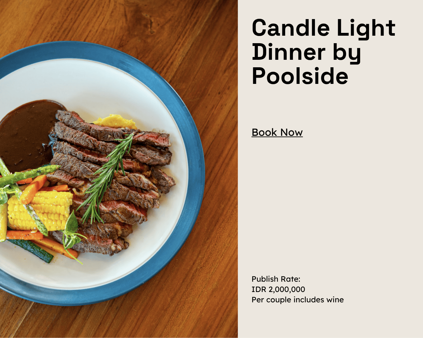 Candle Light Dinner by Poolside